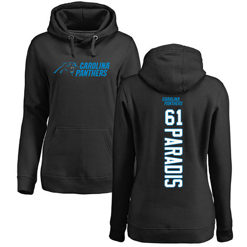 Carolina Panthers Black Women Matt Paradis Backer NFL Football #61 Pullover Hoodie Sweatshirts->women nfl jersey->Women Jersey